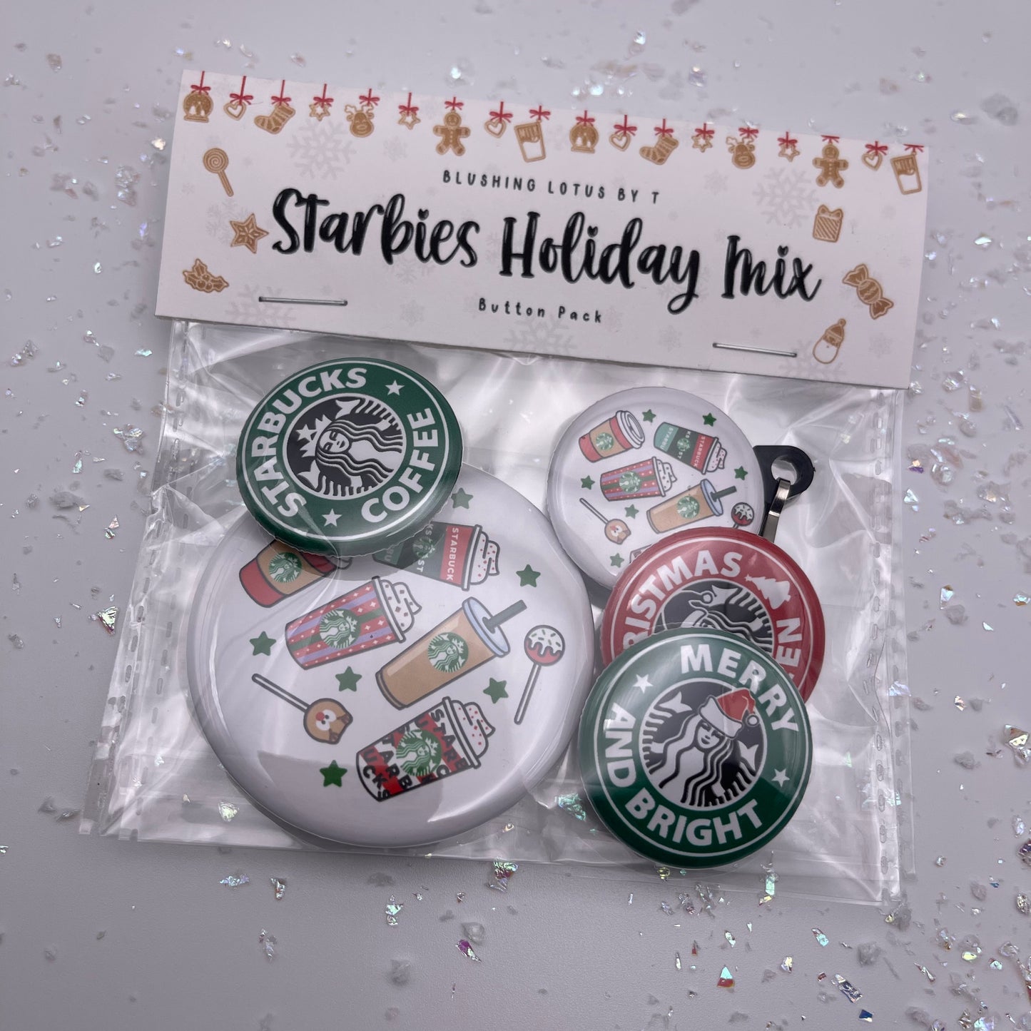 Starbucks Happy Holidays Coffee Button