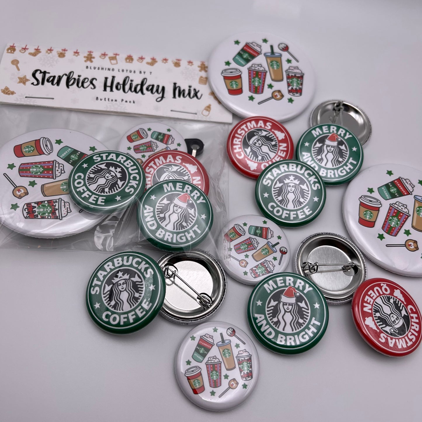 Starbucks Happy Holidays Coffee Button