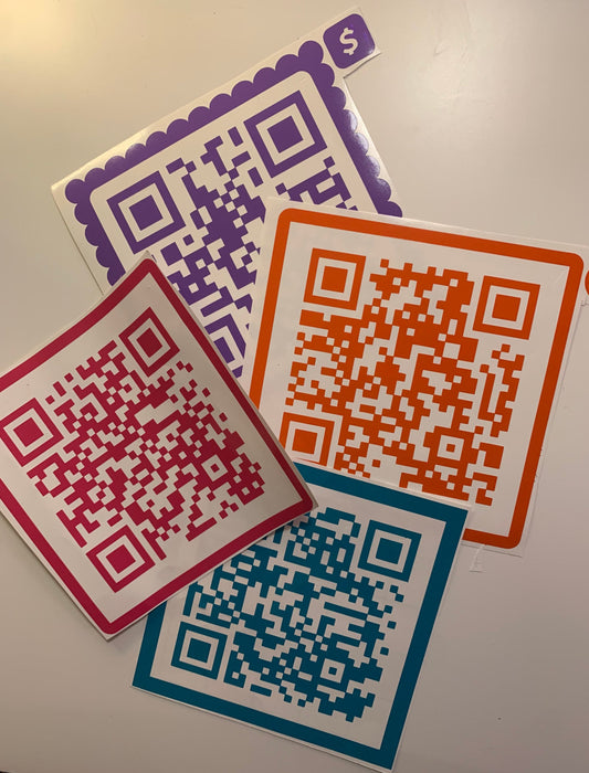 QR code decal | Custom Business Brand QR code decal | Social Media sign | money Gift | Cashapp qr Code | Scan to Pay sign | no contact