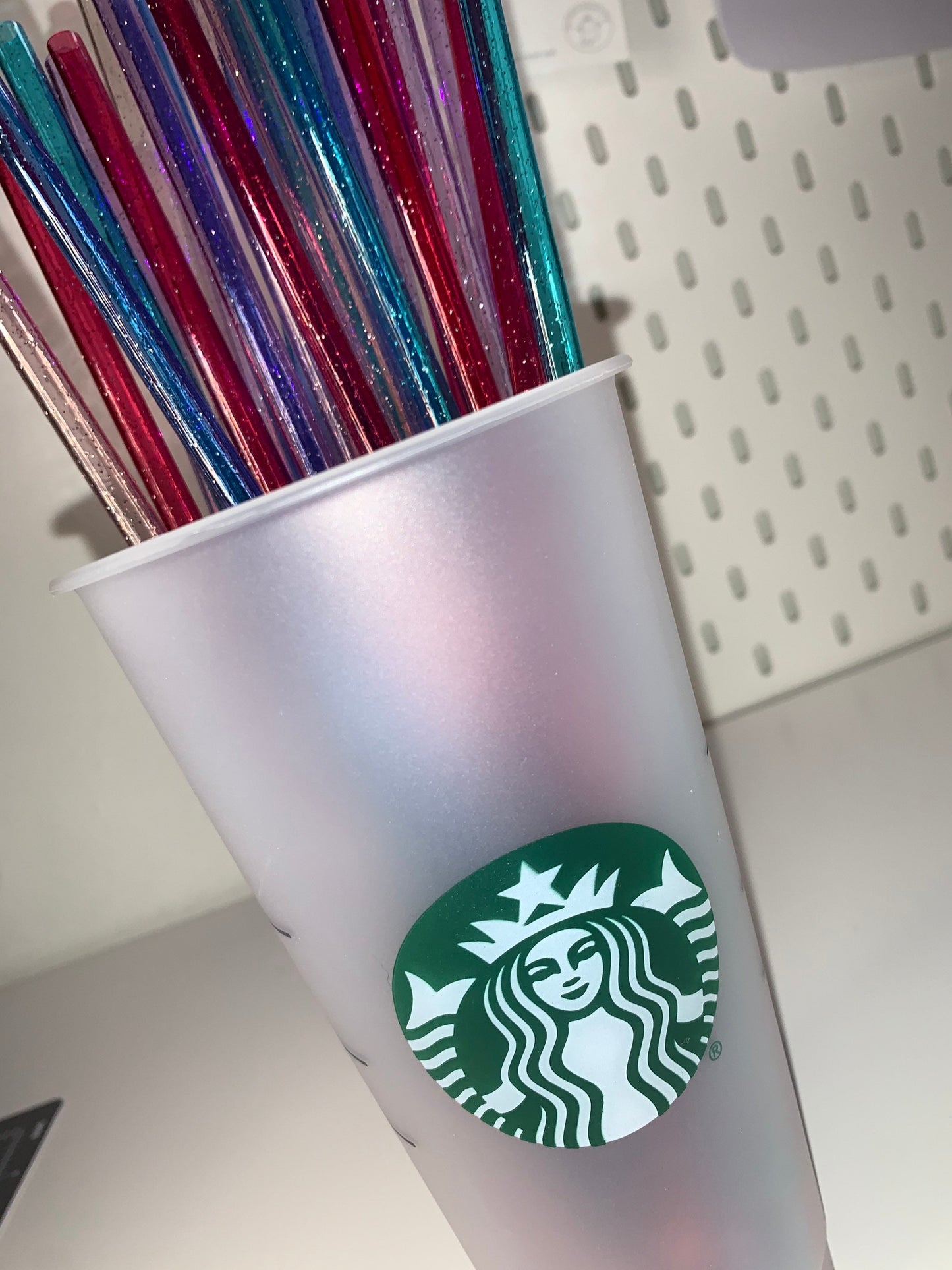 Glitter Straws, Reusable plastic straw| Replacement straws| Glitter Plastic Straw | 11in. Venti Cup Straw