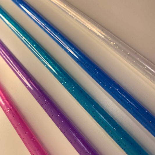 Reusable plastic straw | Replacement straws| Glitter Plastic Straw | 9in.