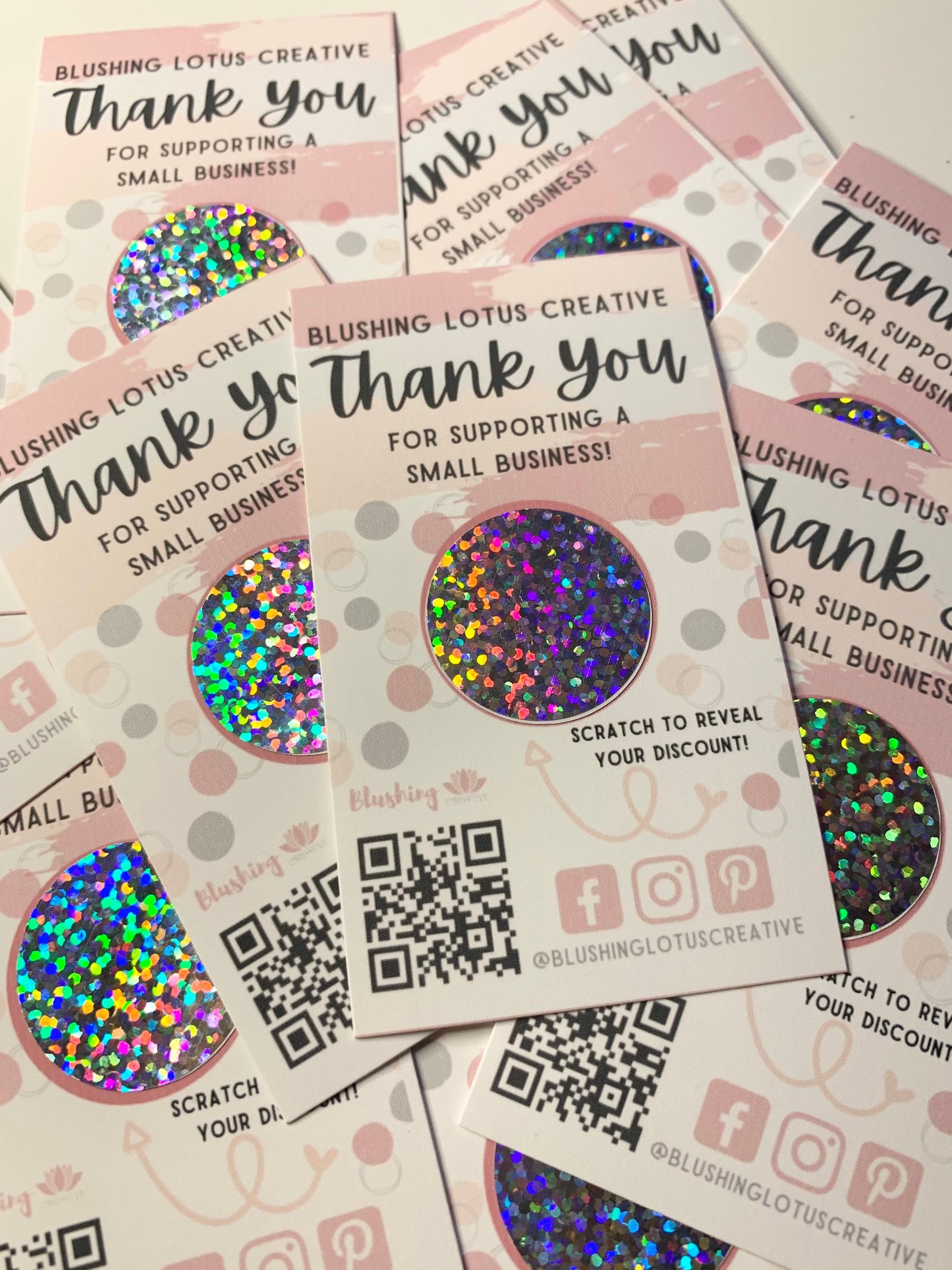 Small Business Thank you scratch off discount card | QR business card Scratch off discount card