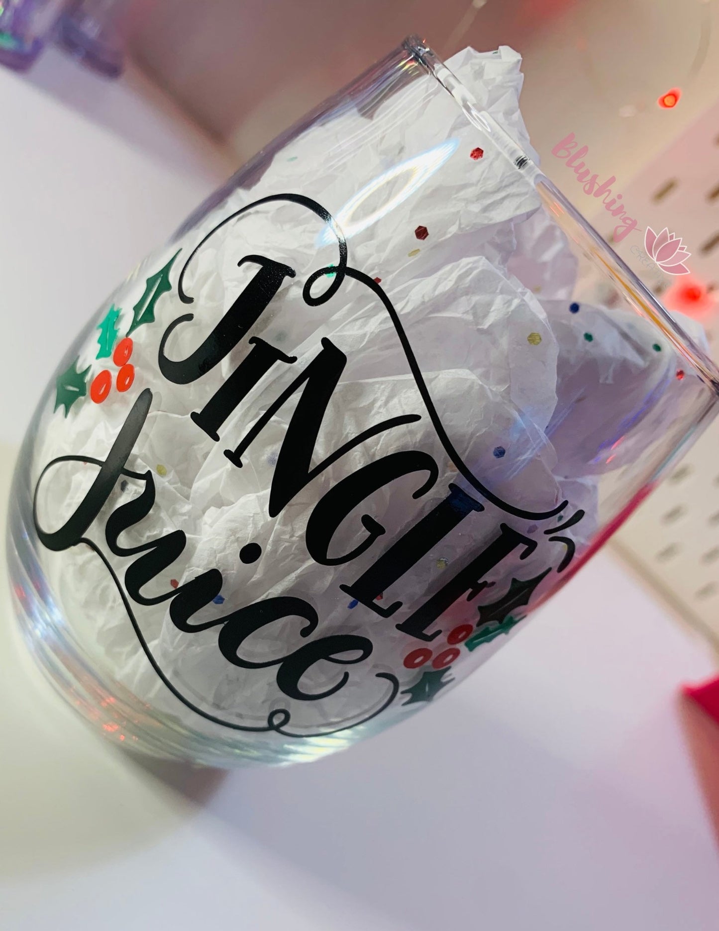 Jingle Juice, Funny Christmas Wine Glass, Personalized Gift