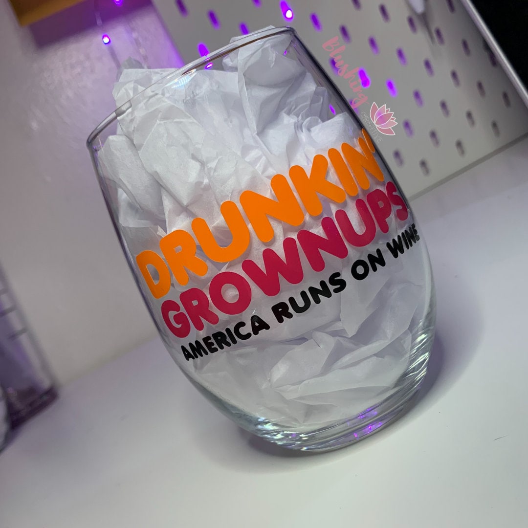 Drunken Grownups Wine Glass | Funny Wine Glass Gift | Wine Gifts