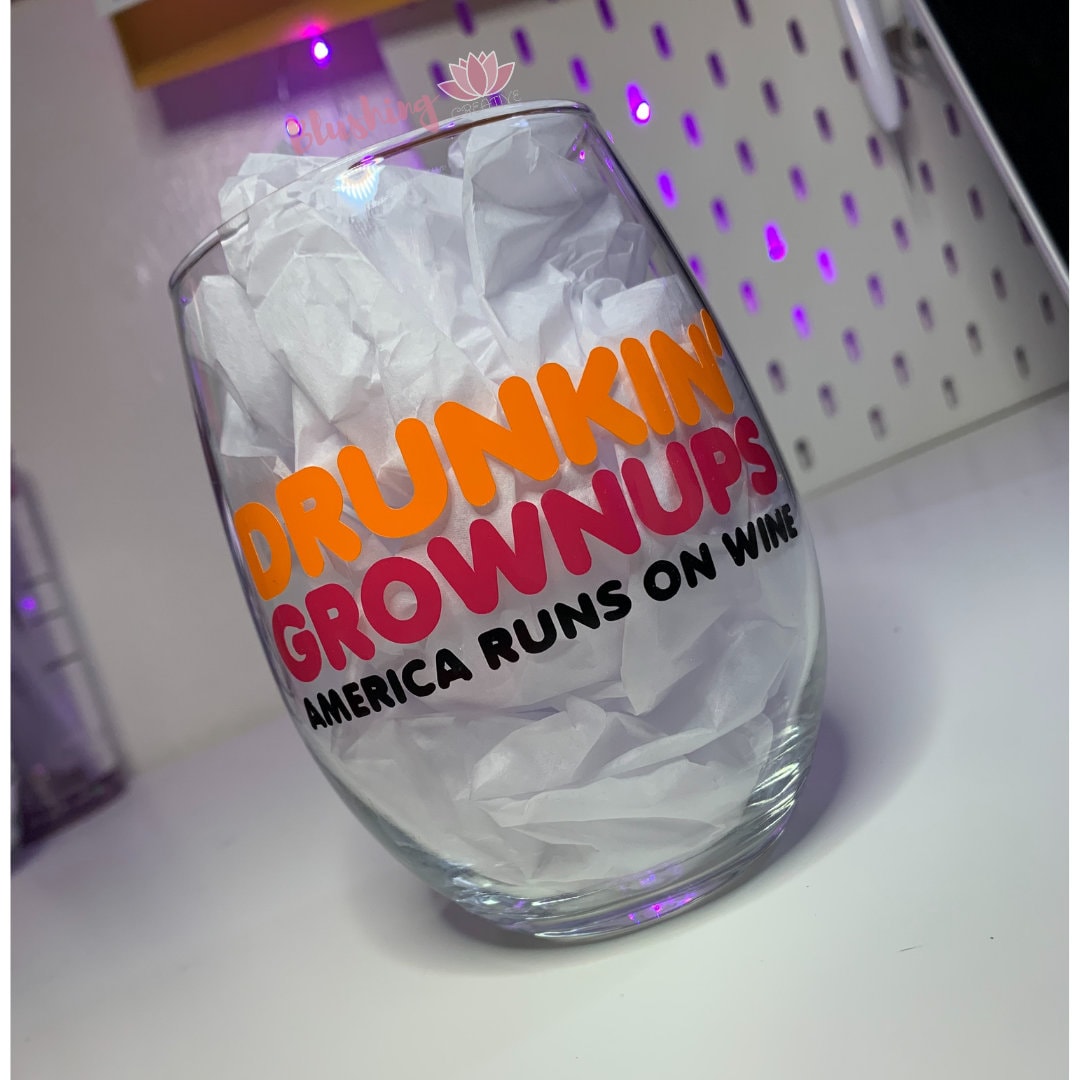 Drunken Grownups Wine Glass | Funny Wine Glass Gift | Wine Gifts