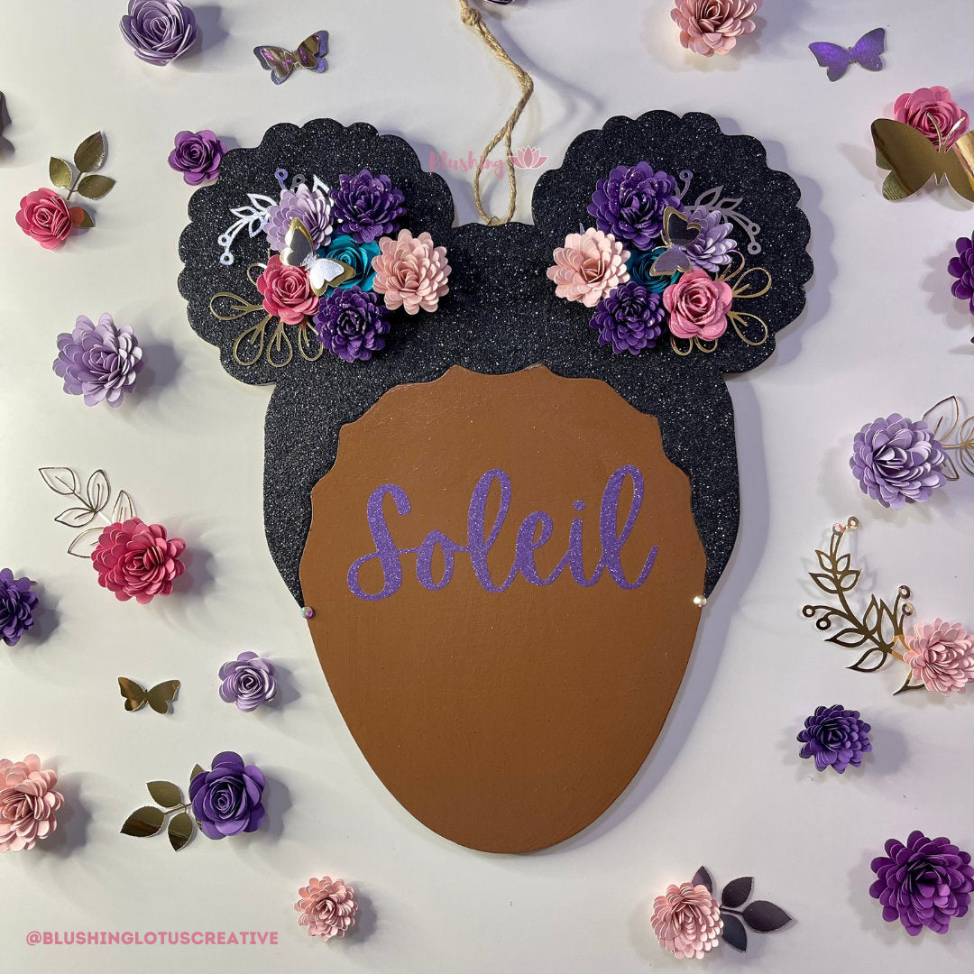 Black Girl Magic Afro Puff Name Sign