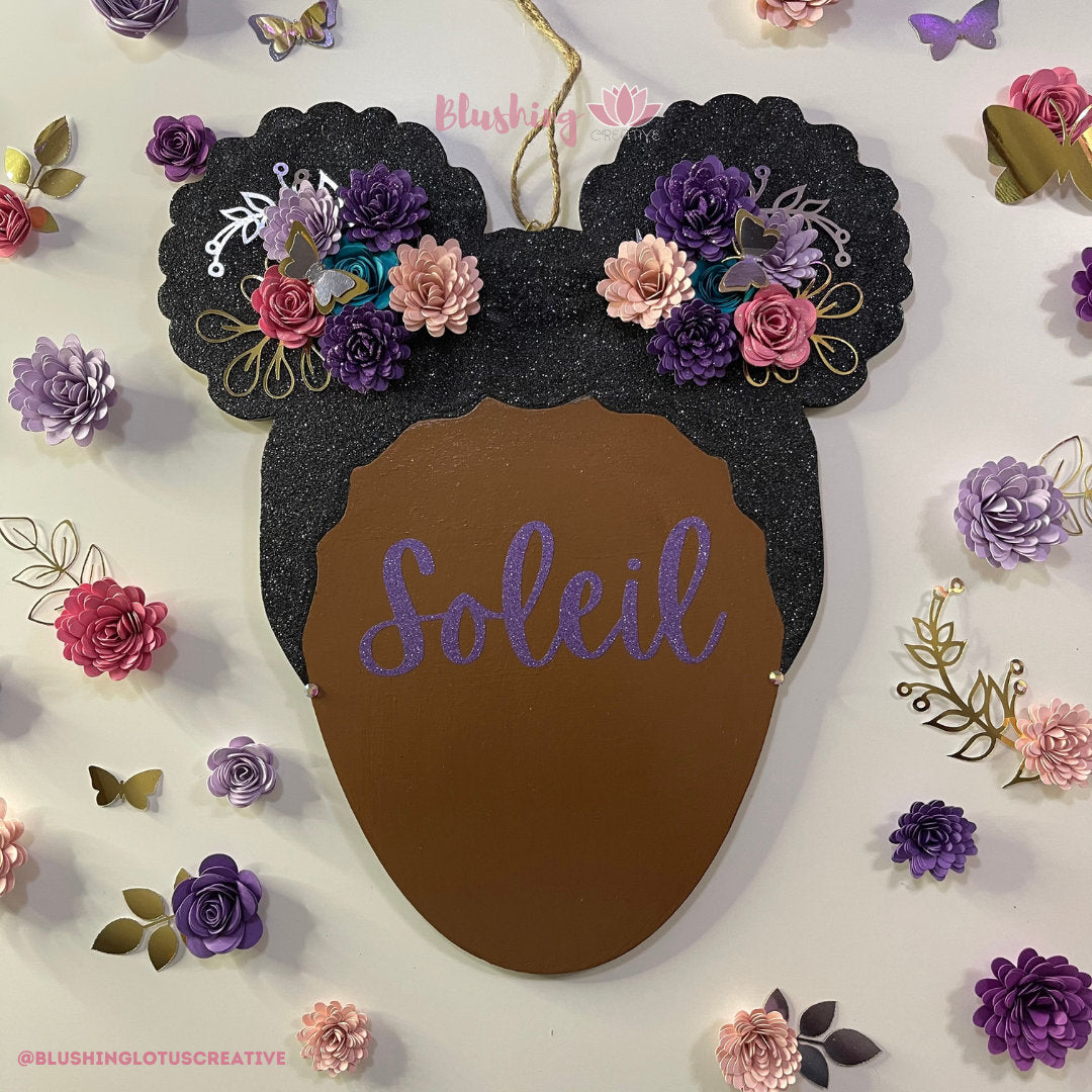 Black Girl Magic Afro Puff Name Sign