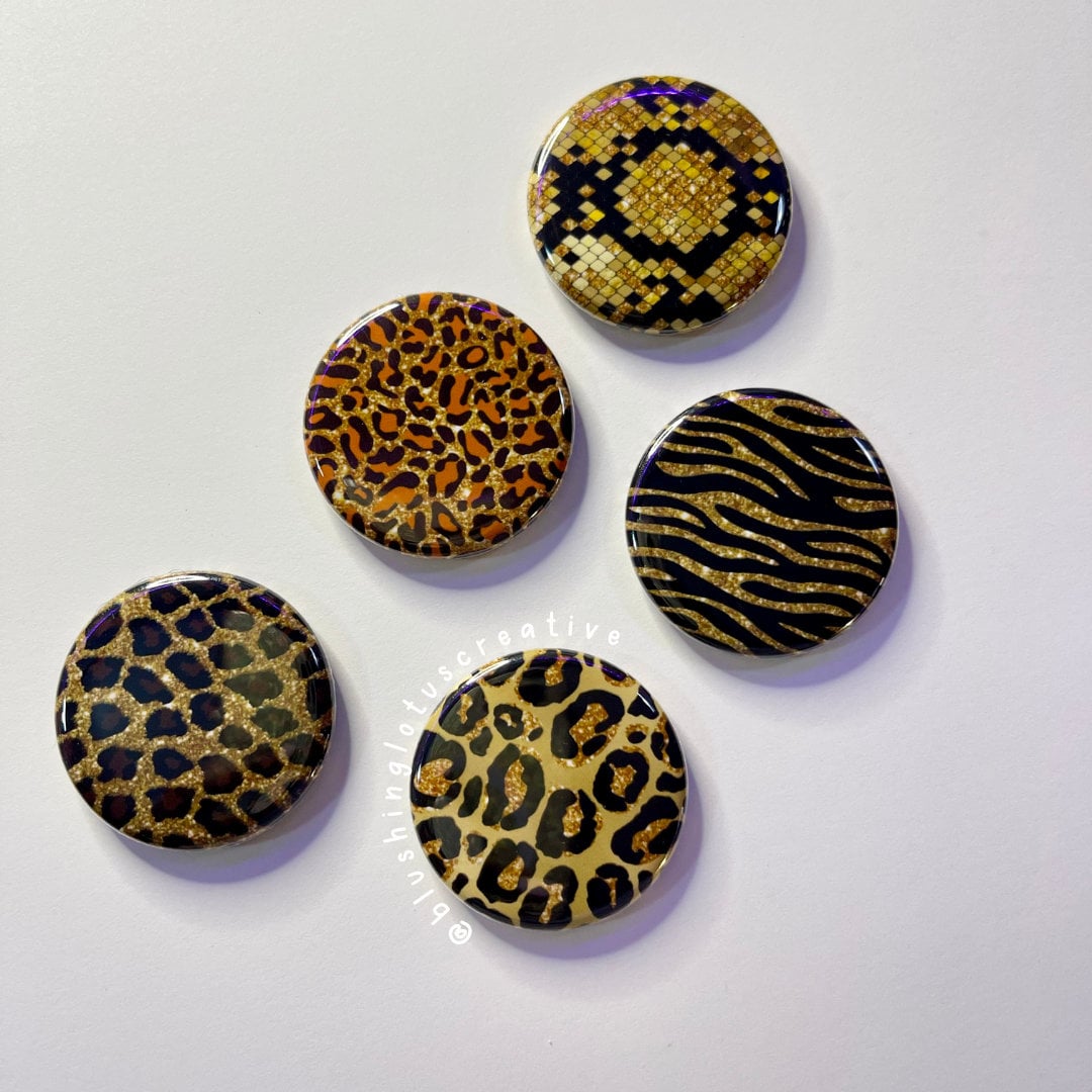 Animal Print Accent Button Pins