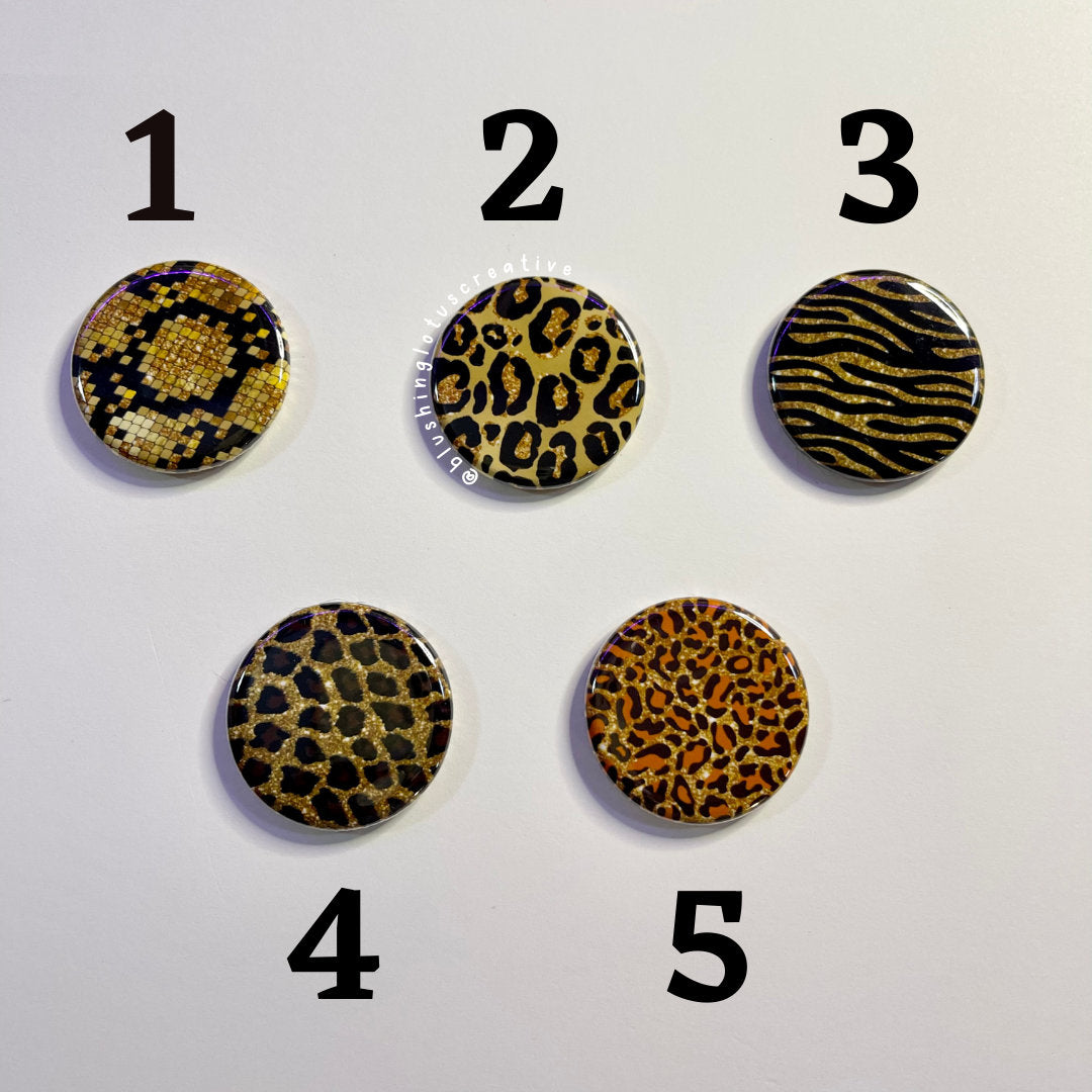 Animal Print Accent Button Pins