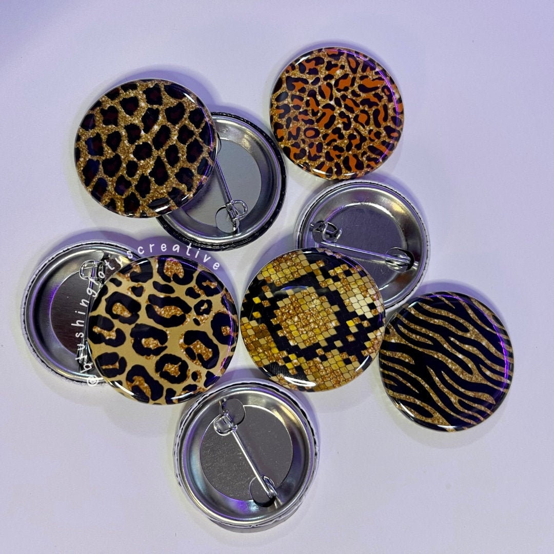 Animal Print Accent Button Pins