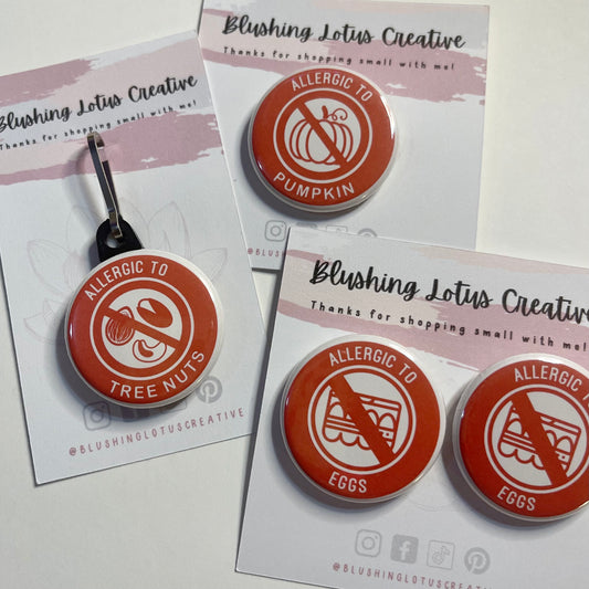 Allergy Alert Pinback Buttons