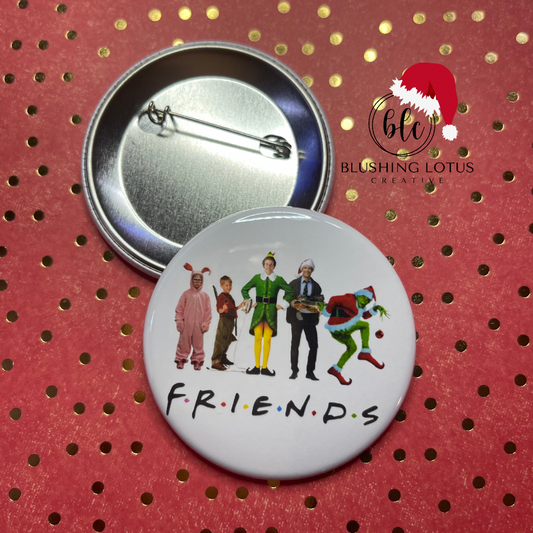 Christmas Movie Friends Christmas Button