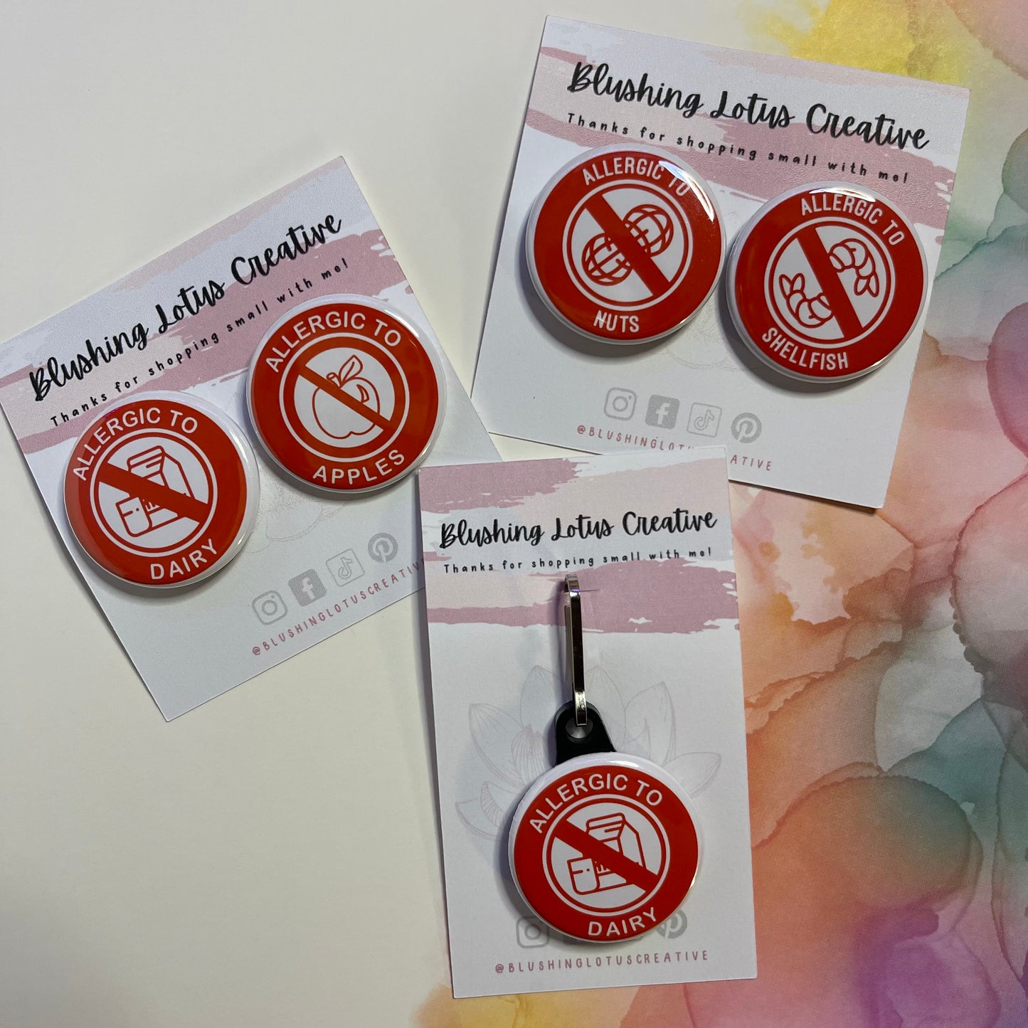 Allergy Alert Pinback Buttons