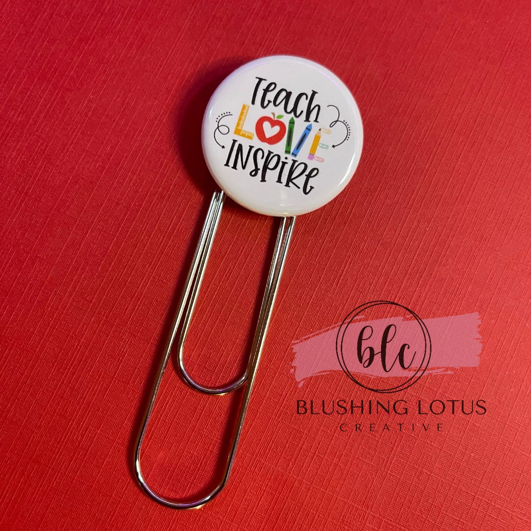 Teach Love Inspire - Jumbo Paperclip Teacher Gifts