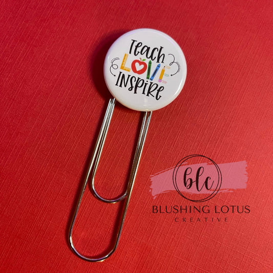 Teach Love Inspire - Jumbo Paperclip Teacher Gifts