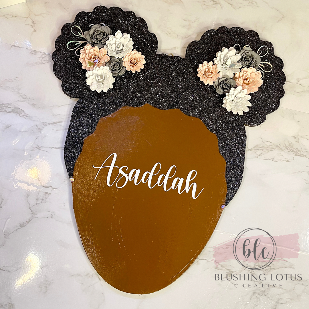 Black Girl Magic Afro Puff Name Sign