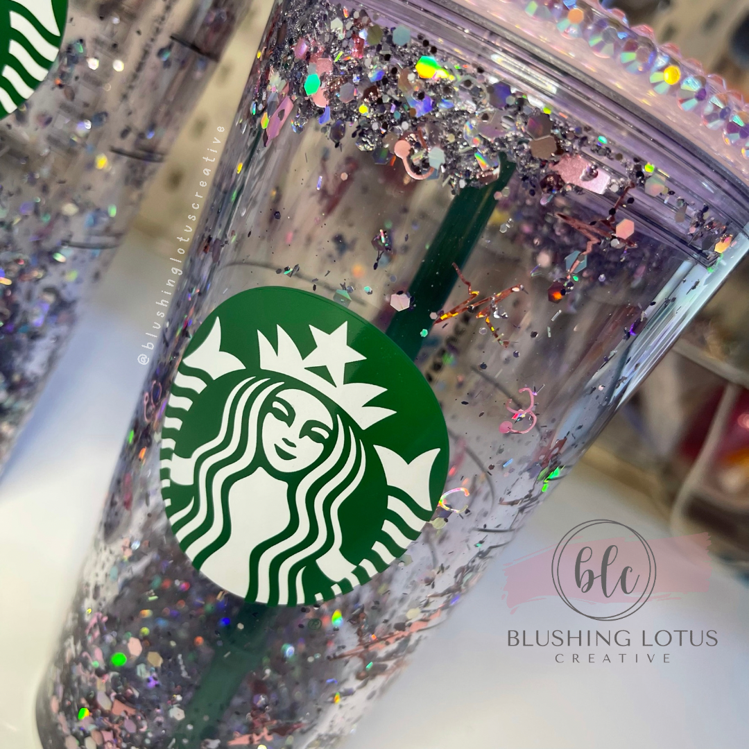 Nurse Personalized Bling Starbucks Snow globe Tumbler -NurseBae