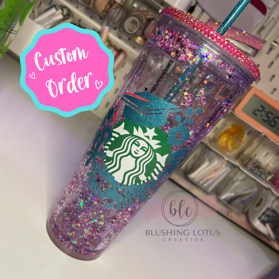 Personalized BlCustom Starbucks Snow globe Tumbler - Build your own